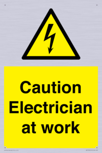 Caution Electrician at work